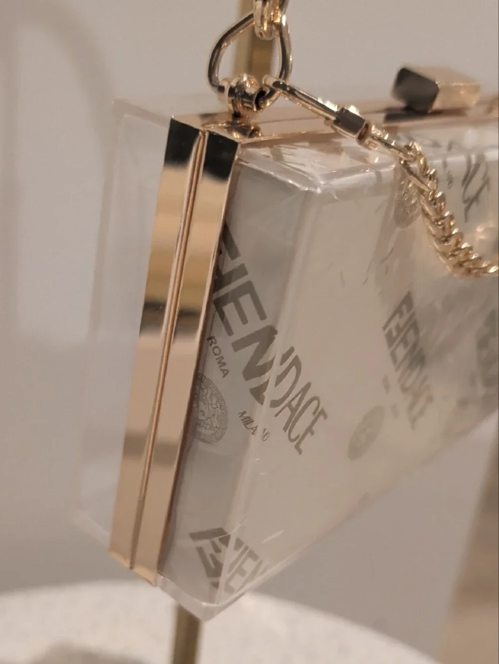 Upcycled  Box Clutch with Chain Handle